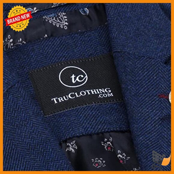 Vintage Tweed Herringbone Trousers with Centre Pleat Tailored Fit - Picture 5 of 6